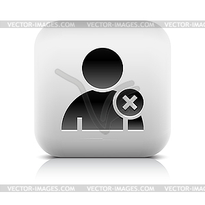 User profile sign web icon with delete symbol - stock vector clipart