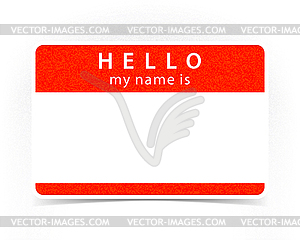 Красная табличка пустые наклейки - привет - иллюстрация в векторном формате