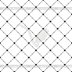 White seamless pattern with heart symbol - vector clipart