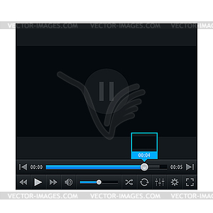 Media player with video loading bar - royalty-free vector clipart