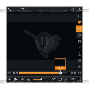 Media player with video loading bar - vector image