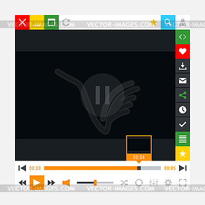 Media player with video loading bar - vector image