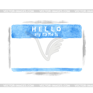 Blue name tag sticker - vector clipart