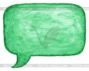 Green watercolor blank speech bubble - vector image
