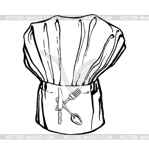 Chef`s hat with letter K - vector clipart