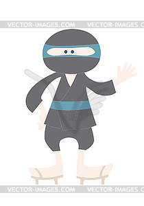 Greeting ninja - vector clipart