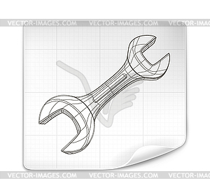 Wrench drawing - vector clipart