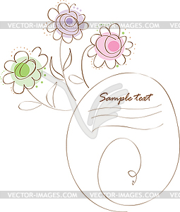 Card with flowers - vector clipart