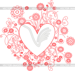 Heart of love. Corner - Illustration - vector clipart