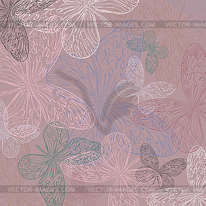 Background in bright butterflies - vector image