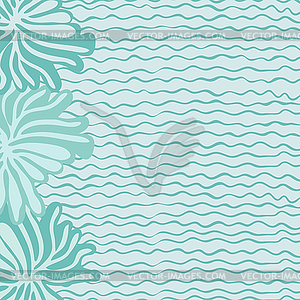 Sea, waves and flowers - vector clipart