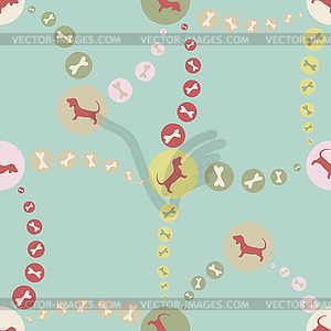 Seamless background with puppies - vector image