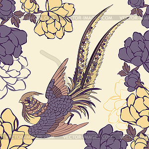 Bird in garden - vector image