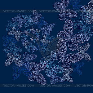 Spiral of butterflies - vector image