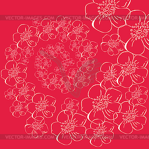 Spiral of flowers - vector image