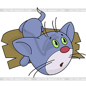 Kitten on the board - vector image