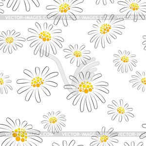 Daisy seamless pattern - vector clip art