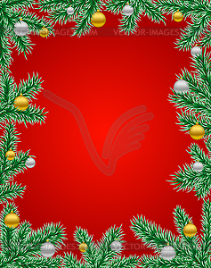 Red christmas frame - vector clipart