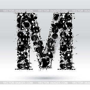 Letter M formed by inkblots - royalty-free vector image