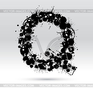Буква Q образована Inkblots - изображение в векторе
