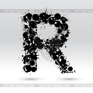 Буква R образованные Inkblots - изображение в векторном формате