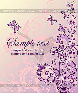 Beautiful floral border - vector image