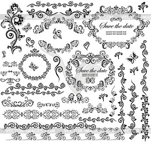 Decorative wedding frames - vector clipart