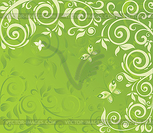 Floral retro easter card - vector image