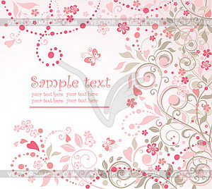 Greeting pink background - vector image