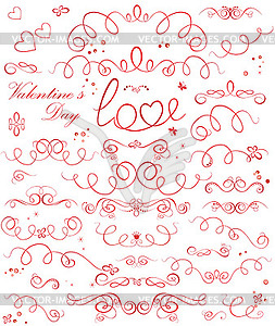 Set of valentine ribbons - vector image