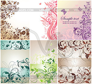 Beautiful floral banners - vector image