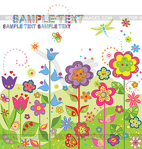 Seamless floral border - vector clipart