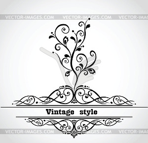 Vintage card with decorative tree - vector image