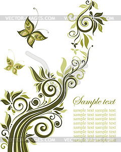 Vintage floral design - vector clipart