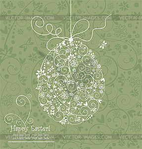 Easter greeting with egg - vector clip art