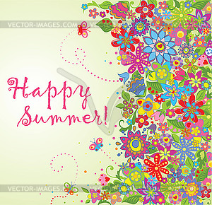 Summer flowers - vector image