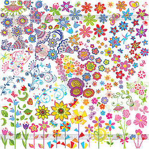 Flowers set - vector EPS clipart