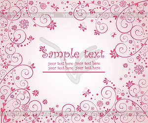 Greeting pink postcard - vector clipart