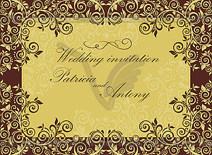 Vintage wedding invitation - vector clip art