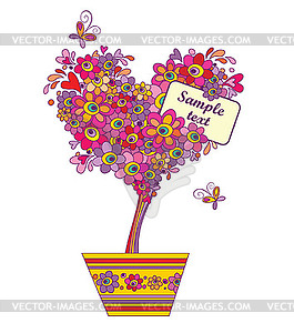 Funny greeting tree - vector image