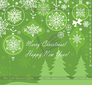 Green xmas card - vector clipart