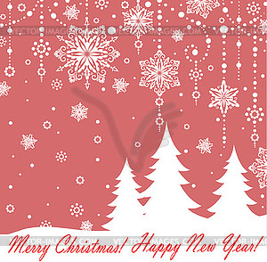 Xmas red postcard - vector clip art