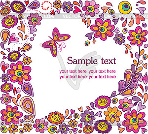 Abstract floral frame - vector image