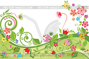 Floral summer background - vector clipart