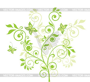 Beautiful green tree - color vector clipart