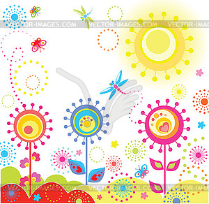 Funny summer card - vector clip art