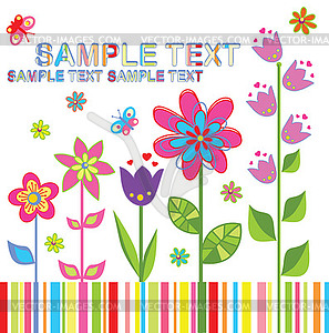 Summer funny card - color vector clipart
