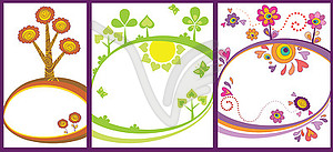 Abstract floral banners - vector clipart