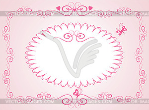 Arrival pink card - royalty-free vector clipart