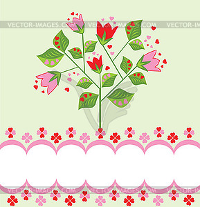 Greeting card with tree - royalty-free vector clipart